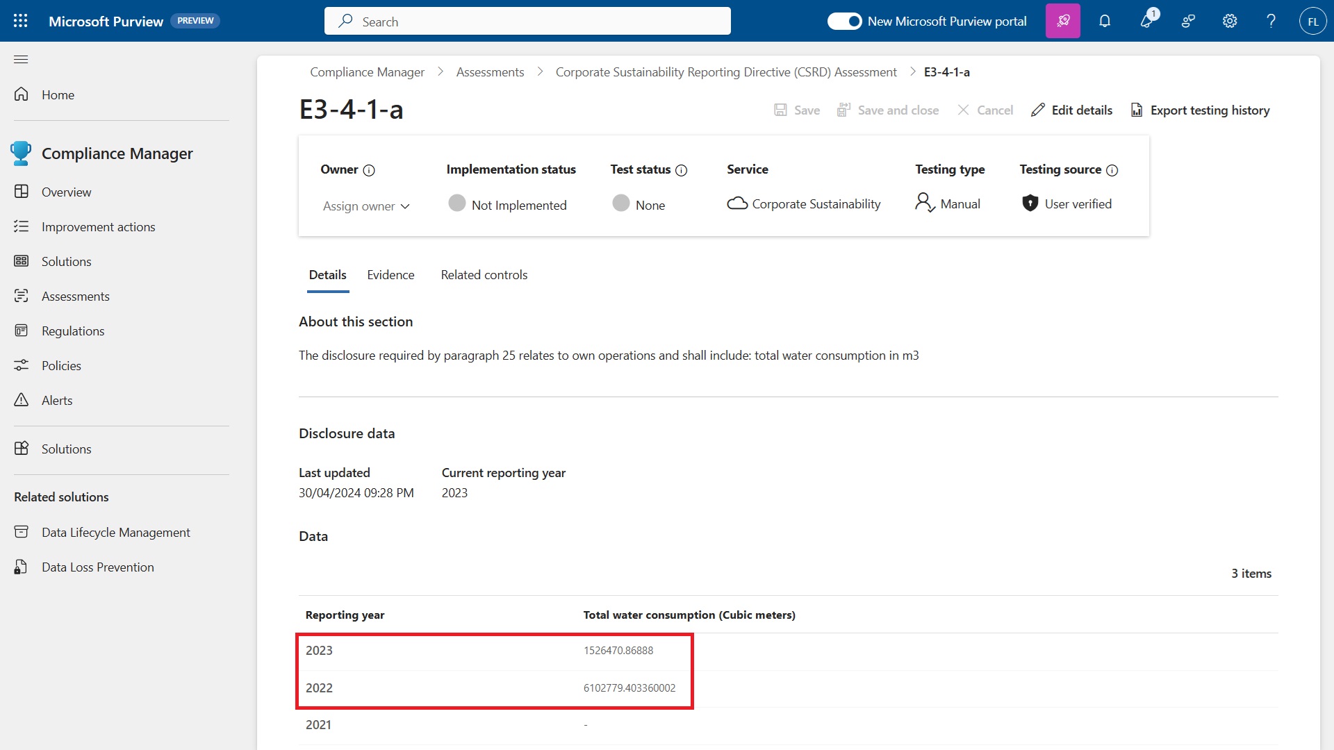 Create an assessment in Purview to view ESG data estate data in Fabric ...